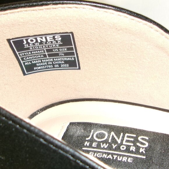 Jones New York Black Candora Block Heels w/ Gold Accents 7.5 - Picture 5 of 6